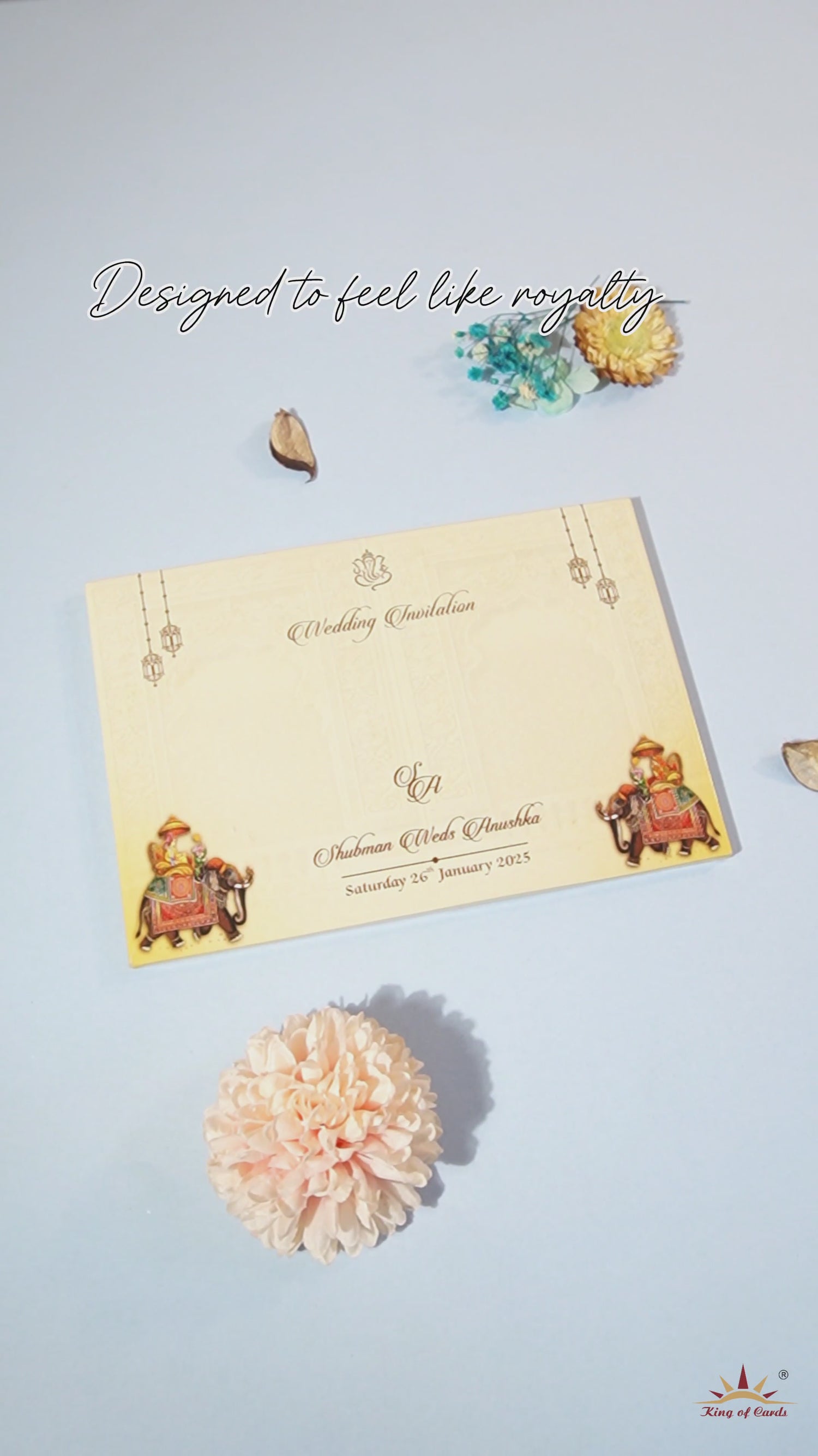 Brown Padded Embossed Invitation Card-KRB8210