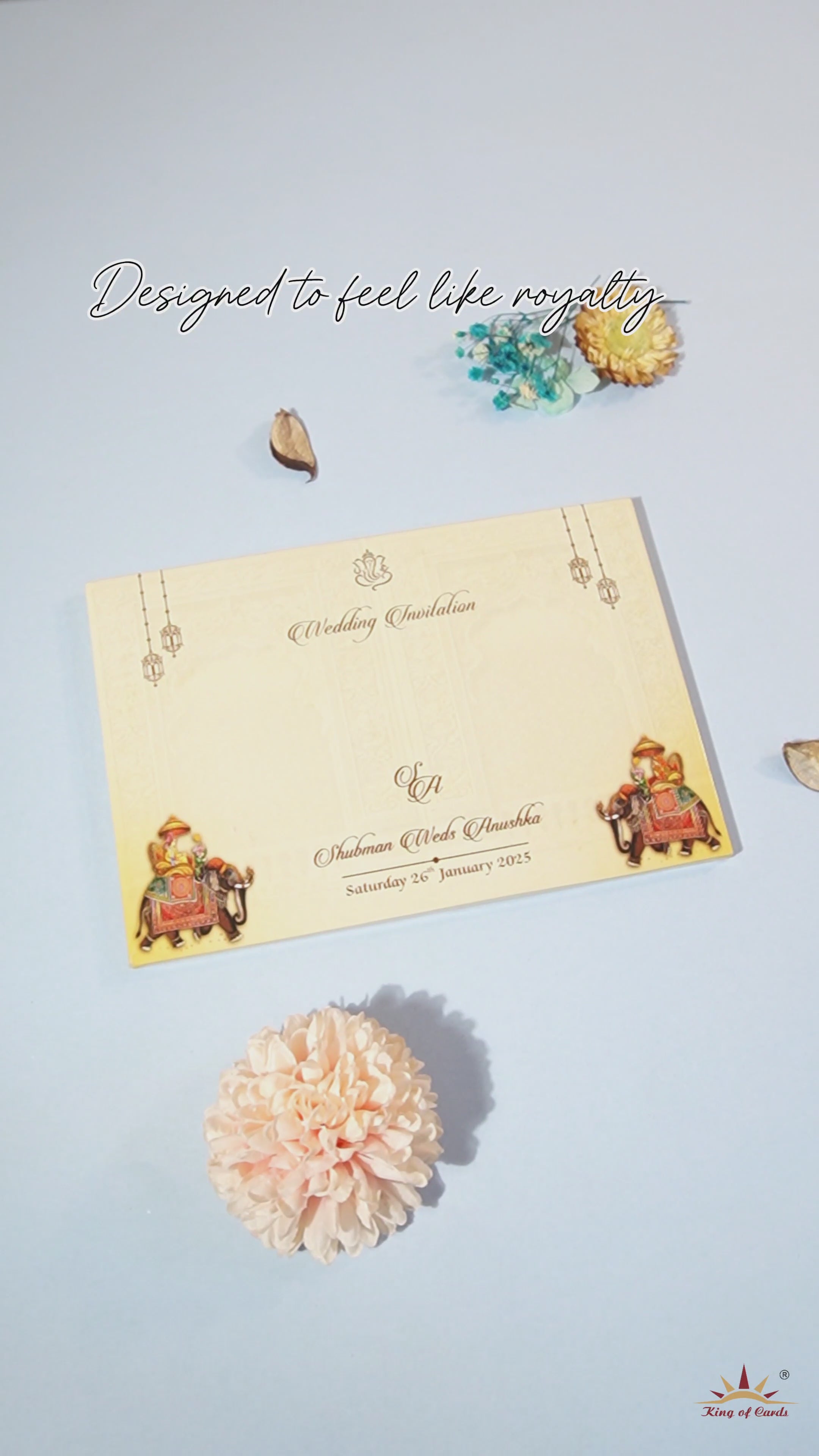 Brown Padded Embossed Invitation Card-KRB8210