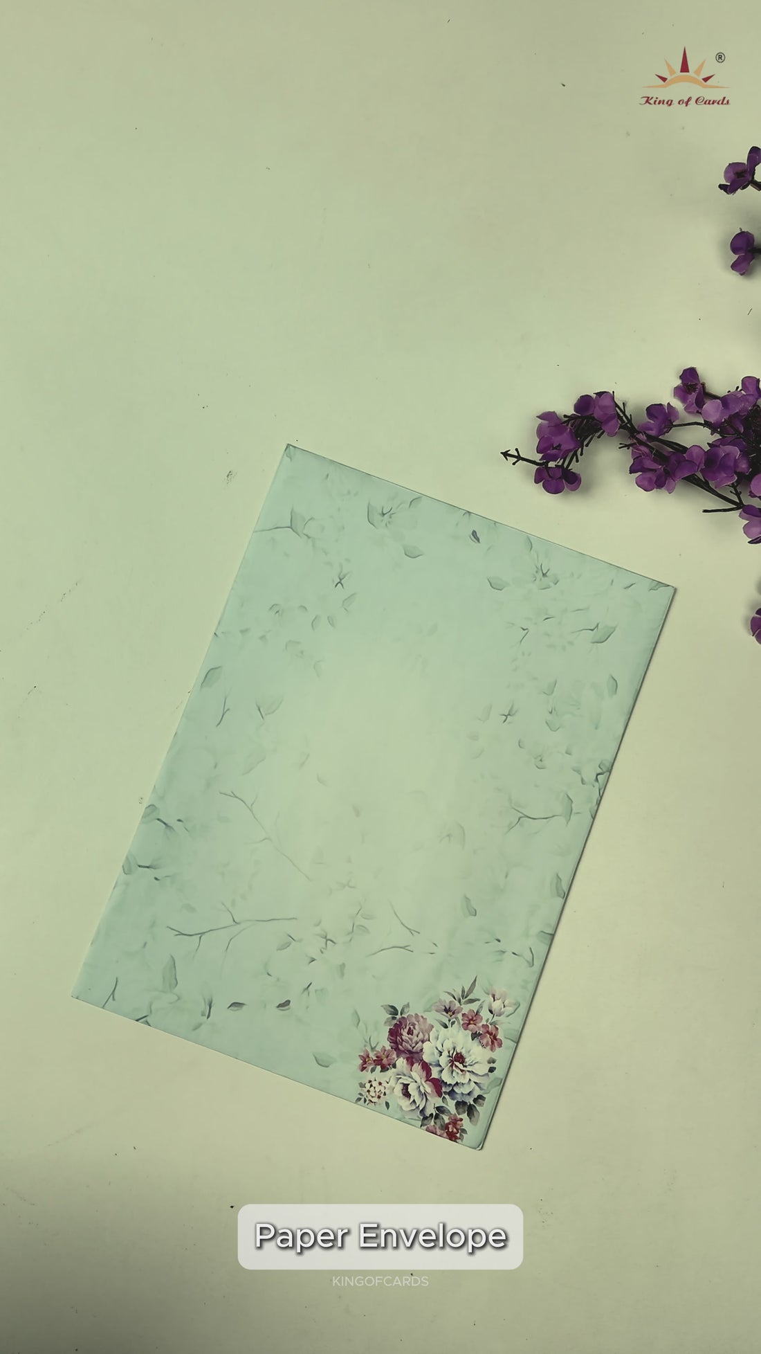 Blue Floral Hindu Wedding Card-KNEP1607