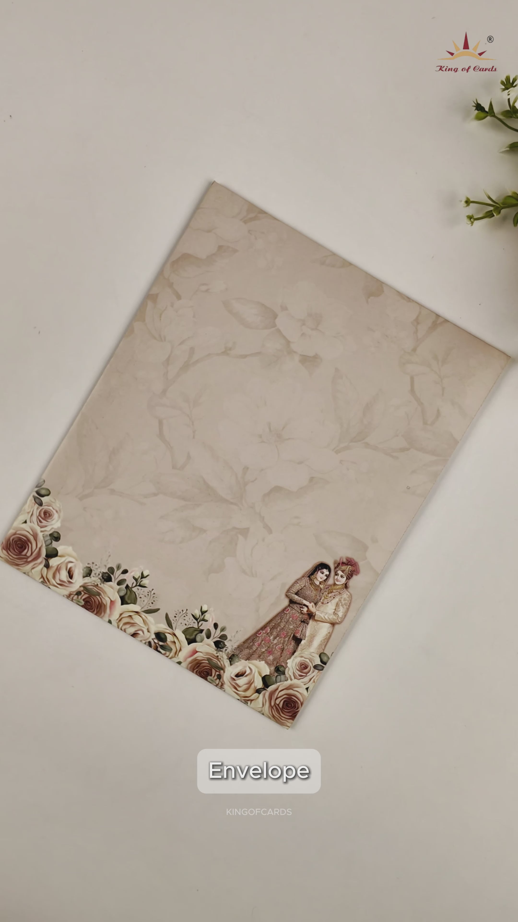 Cream Bride Groom Wedding Card - KNKJ1132