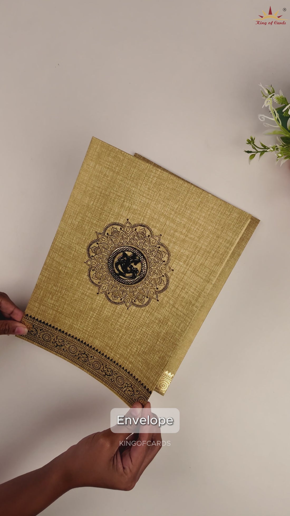 Brown Gold Mandala Floral Wedding Card - KNCM26NF