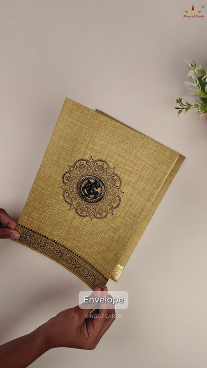 Brown Gold Mandala Floral Wedding Card - KNCM26NF