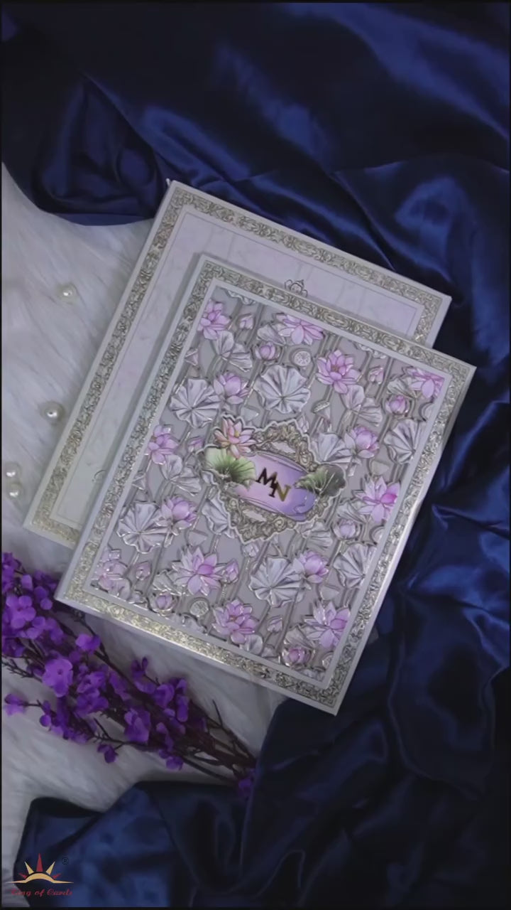 Cream Laser Cut MDF Premium Wedding Card-KPR24250