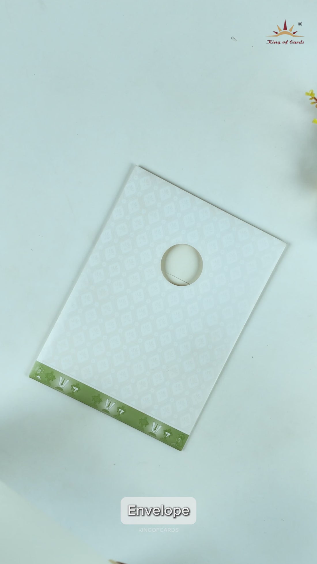 White Pastal Green Lord Venkateshwara Wedding Card - KNA2405G