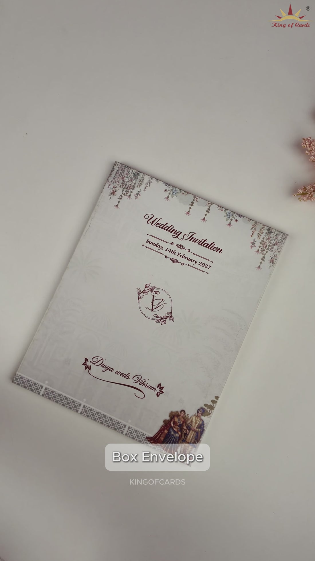 White Bride Groom Wedding Invitation Card - KNKN6326