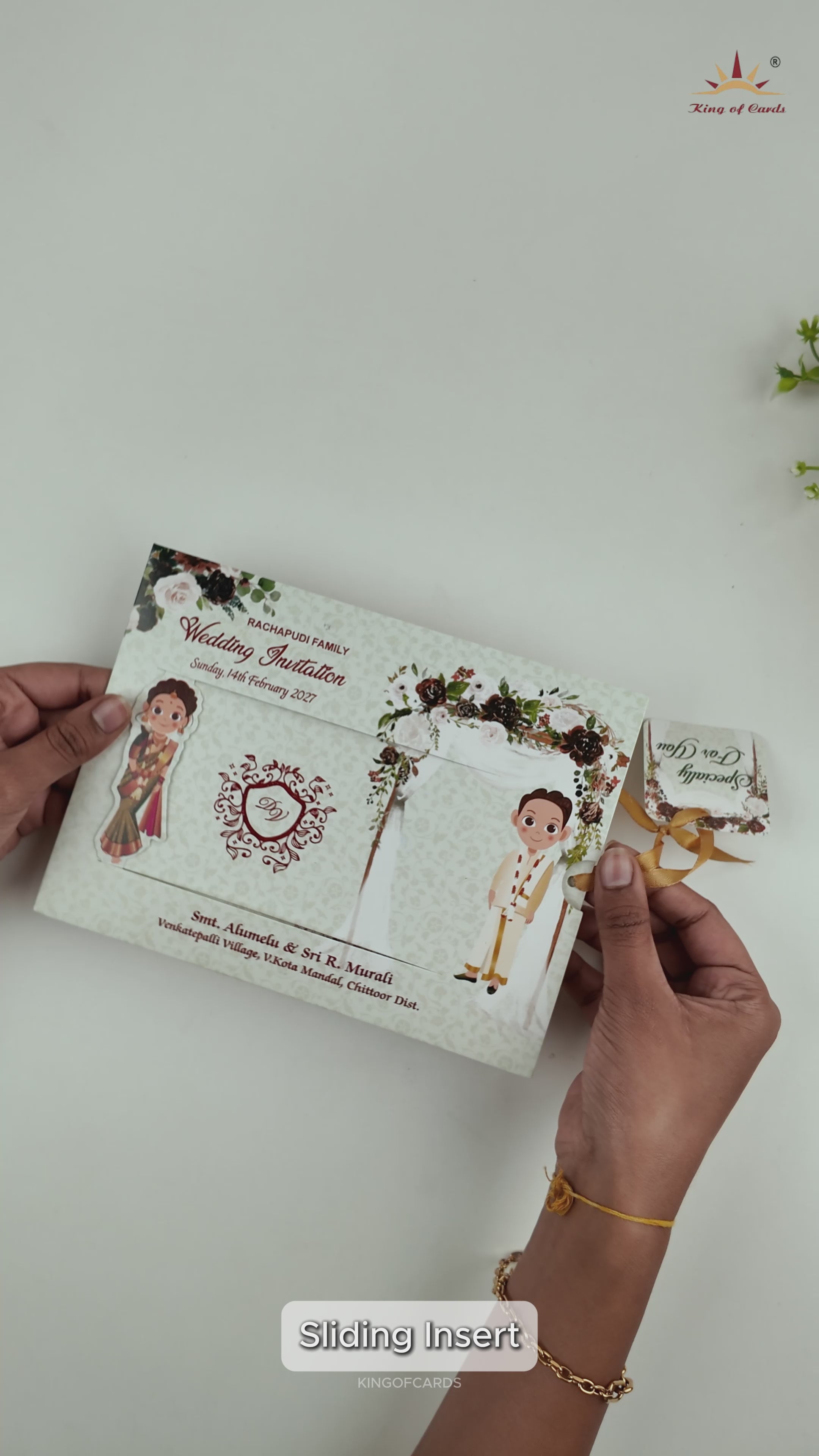 Light green Bride Groom Slide Invitation Card - KNKSP755