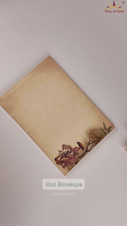 Brown Royal Palace Padded Wedding Card - KAA05980