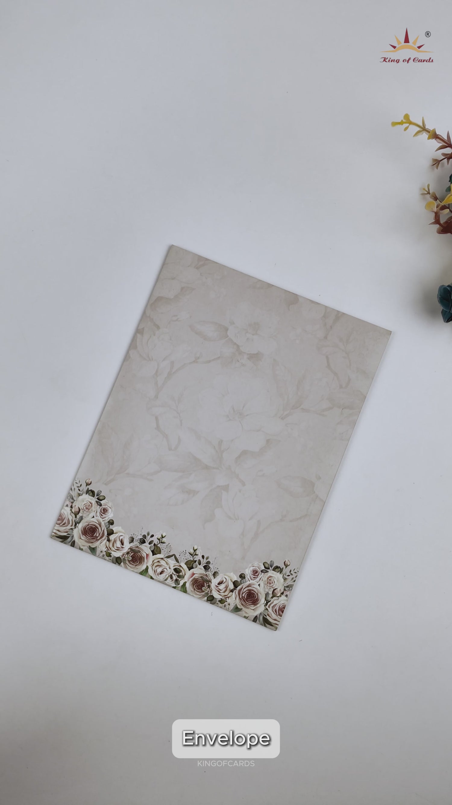 Cream Royal Peacock Wedding Card - KNTY6802