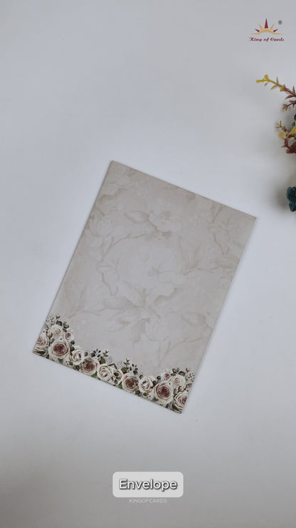 Cream Royal Peacock Wedding Card - KNTY6802