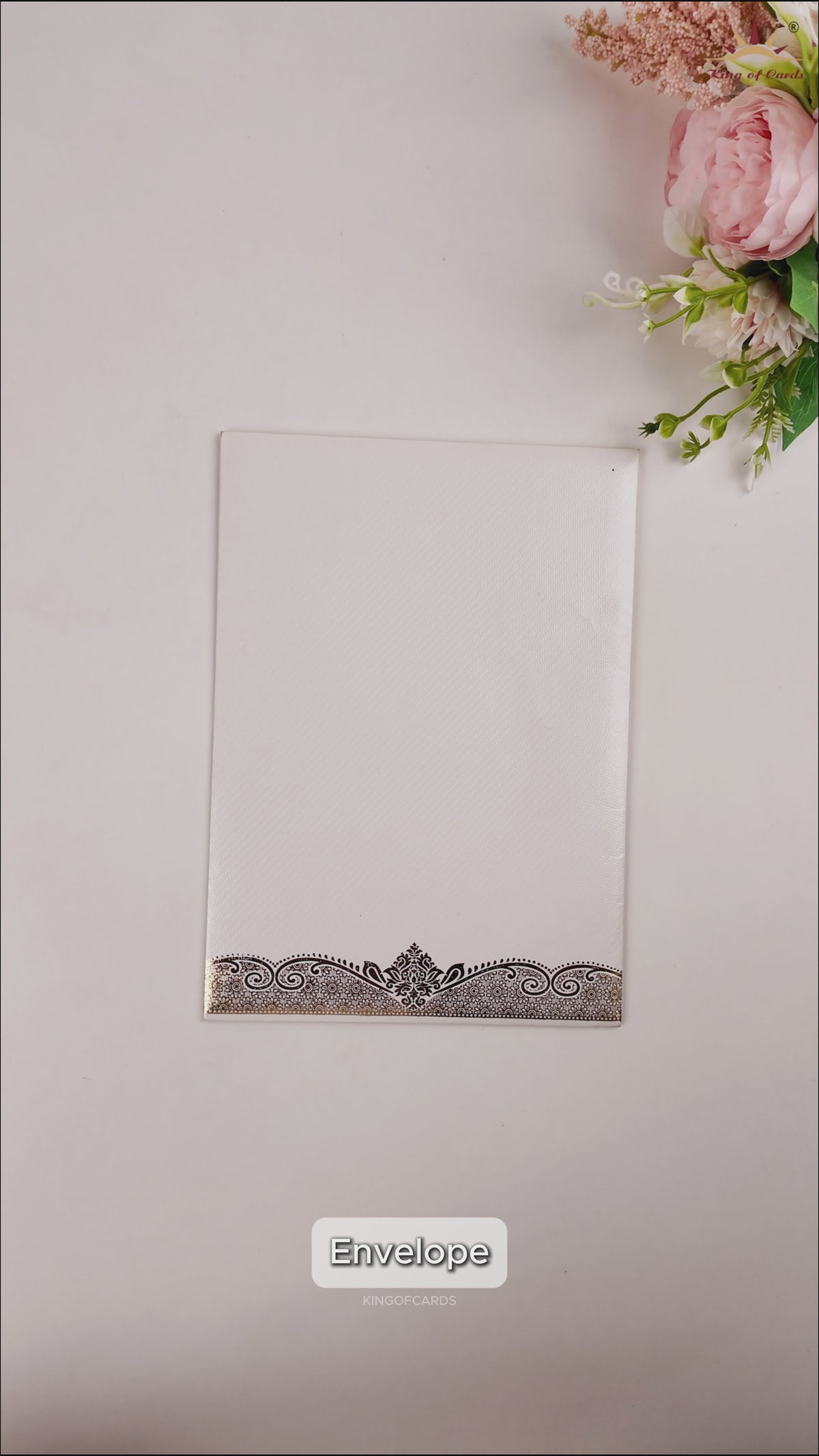 White Ganesha Invitation Card-KNKTW024