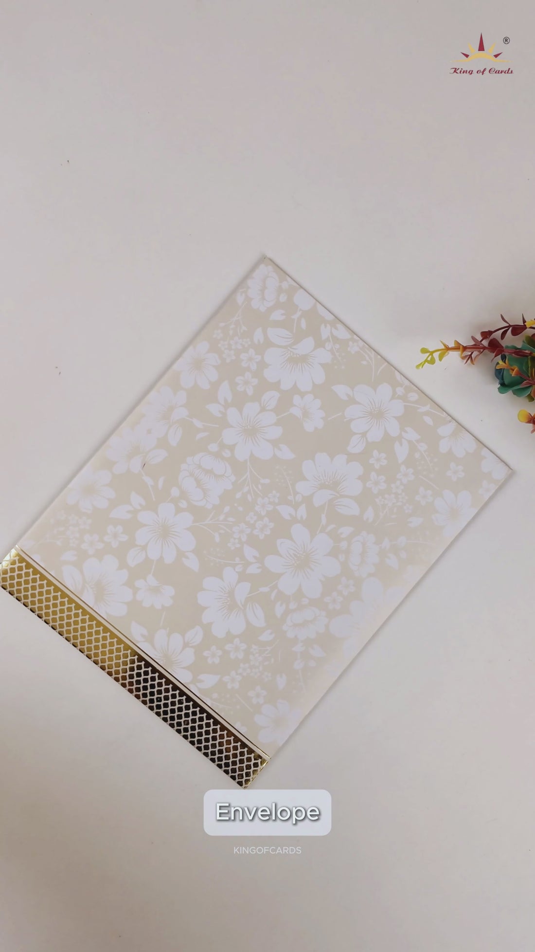 White Embossed Floral Wedding Cards-KNJS2060