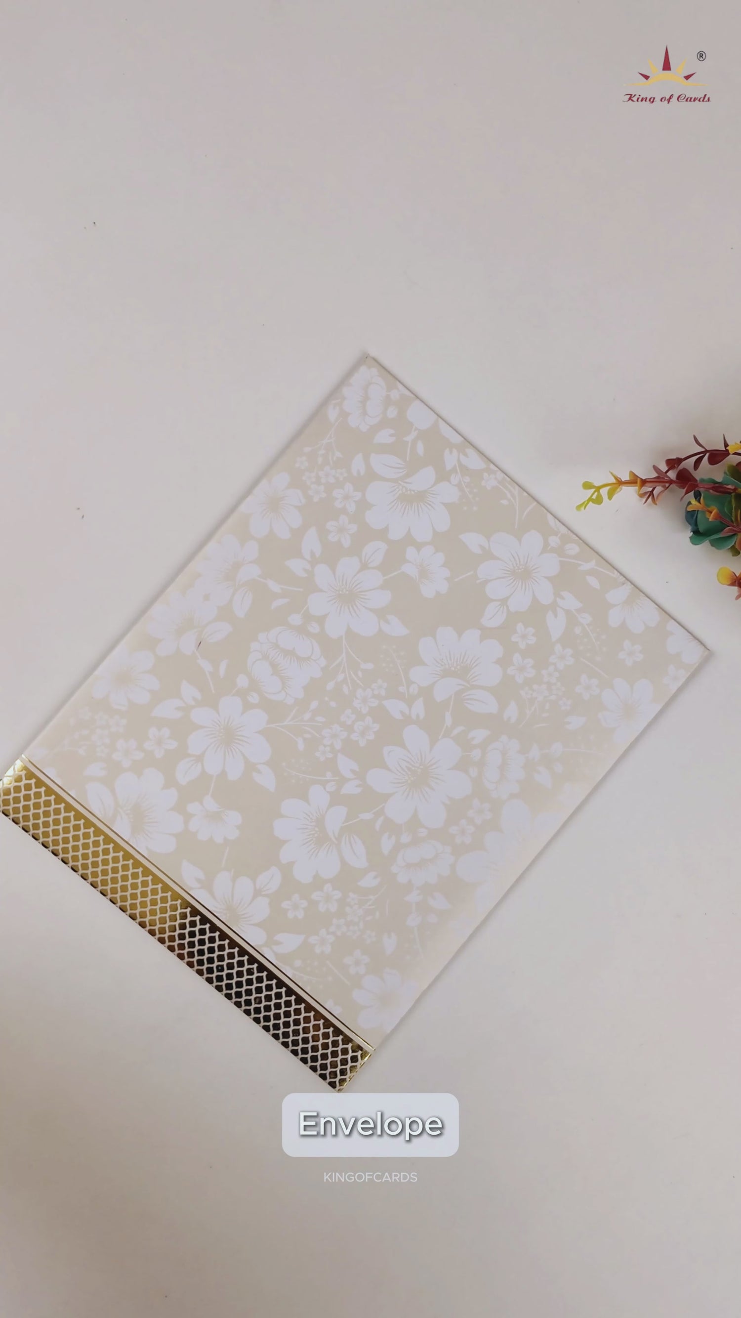White Embossed Floral Wedding Cards-KNJS2060