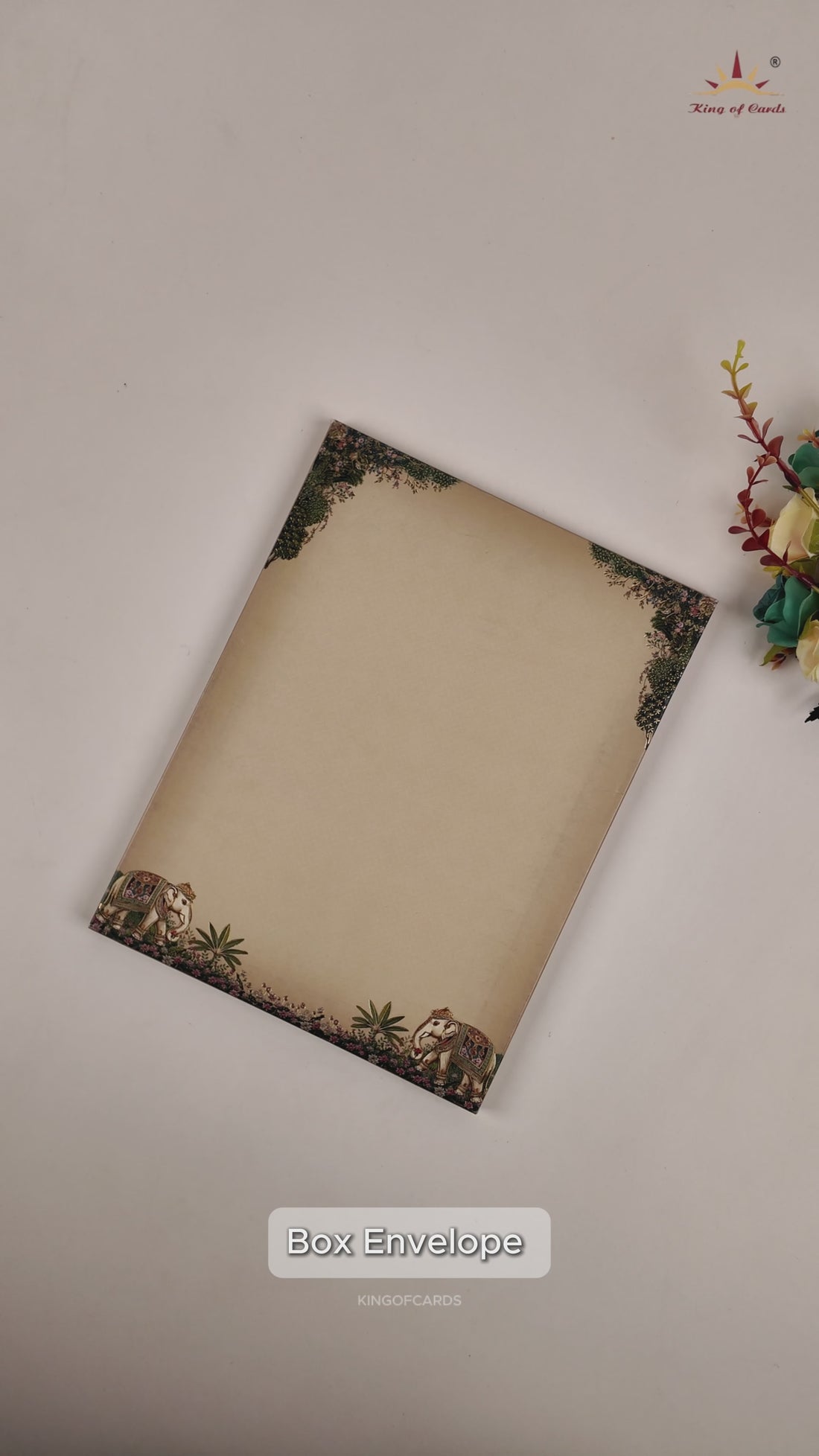 Royal Blue Padded Elephant Wedding Card - KAA05750