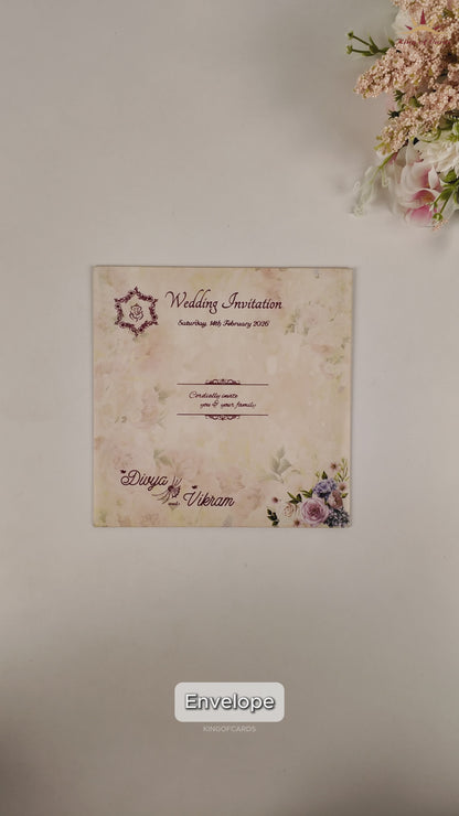 Pastel Pink Floral Wedding Card-KNSN6701P