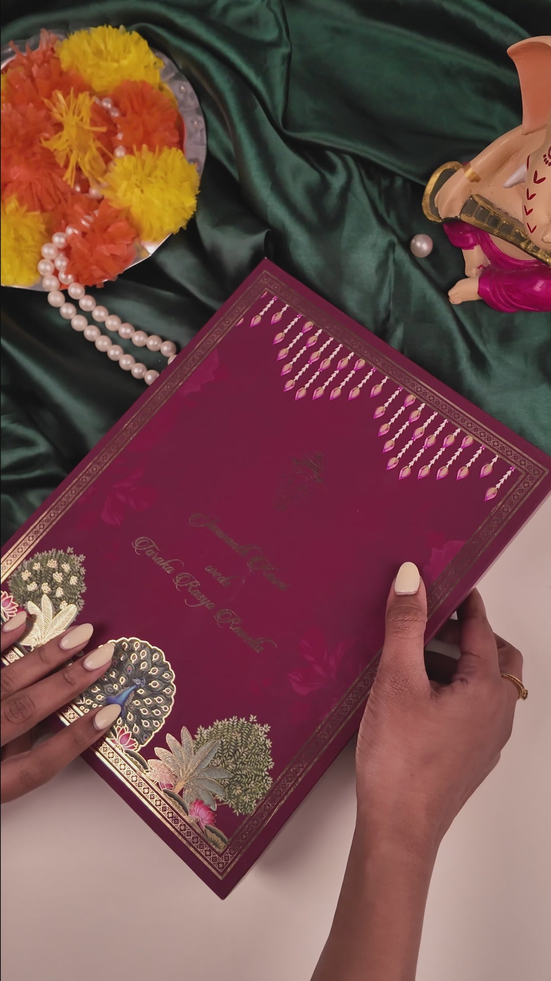 Maroon Premium Balaji Padmavathi Luxury Invitation - KNLW202570