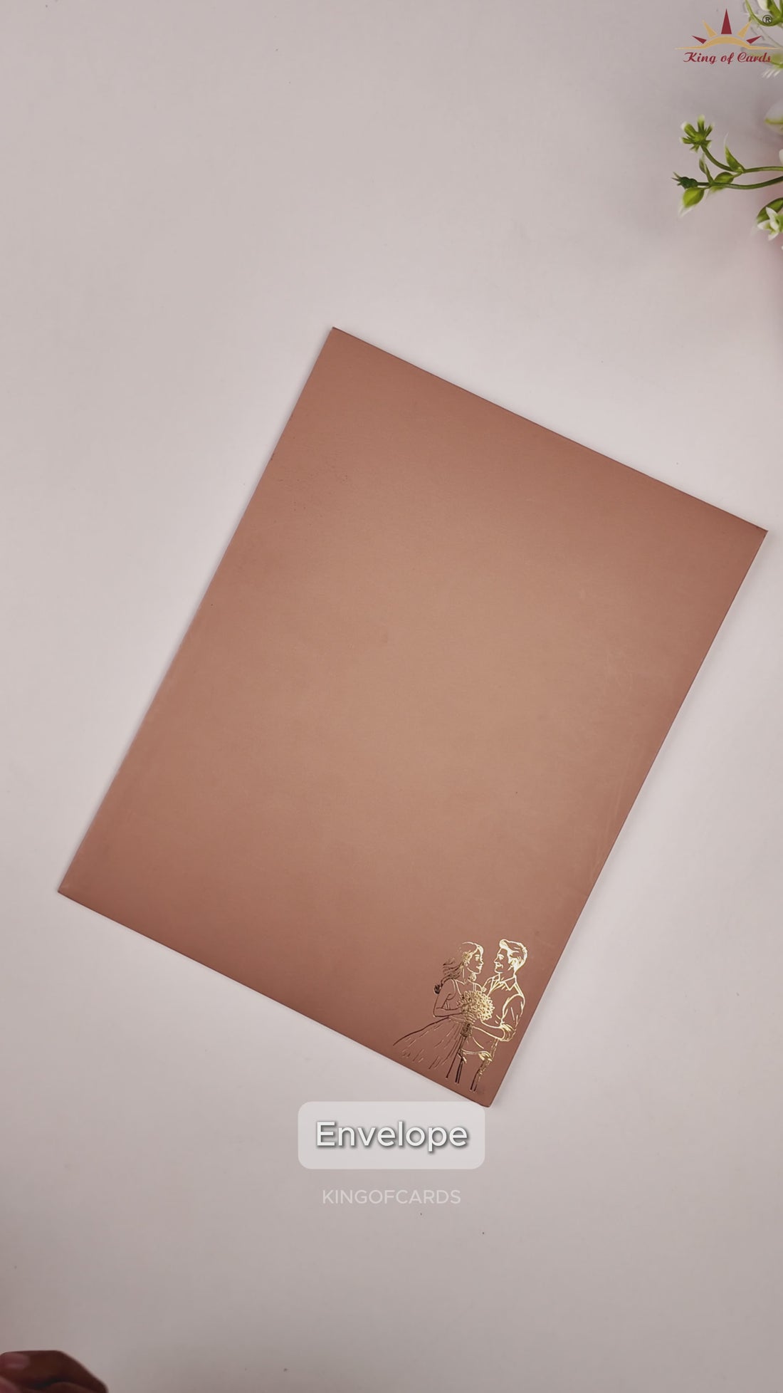 Pastel Orange Bride Groom Wedding Invitation Card - KNRR8707B