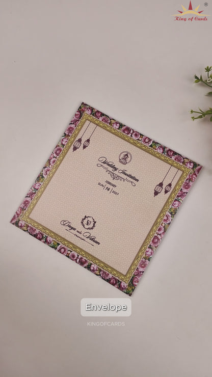 Blue Floral Rotating Wedding Invitation - KNFO8402