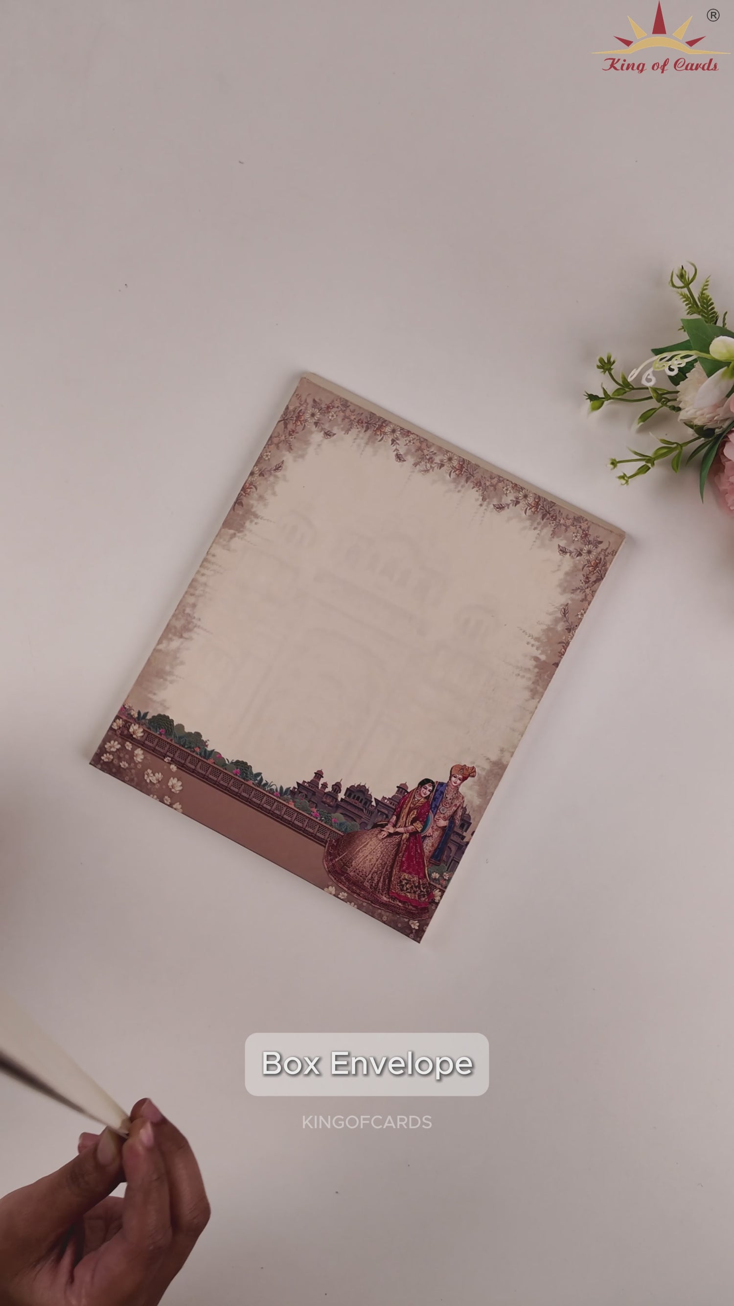 Grey Royal Bride Groom Palace Wedding Card - KAA05210