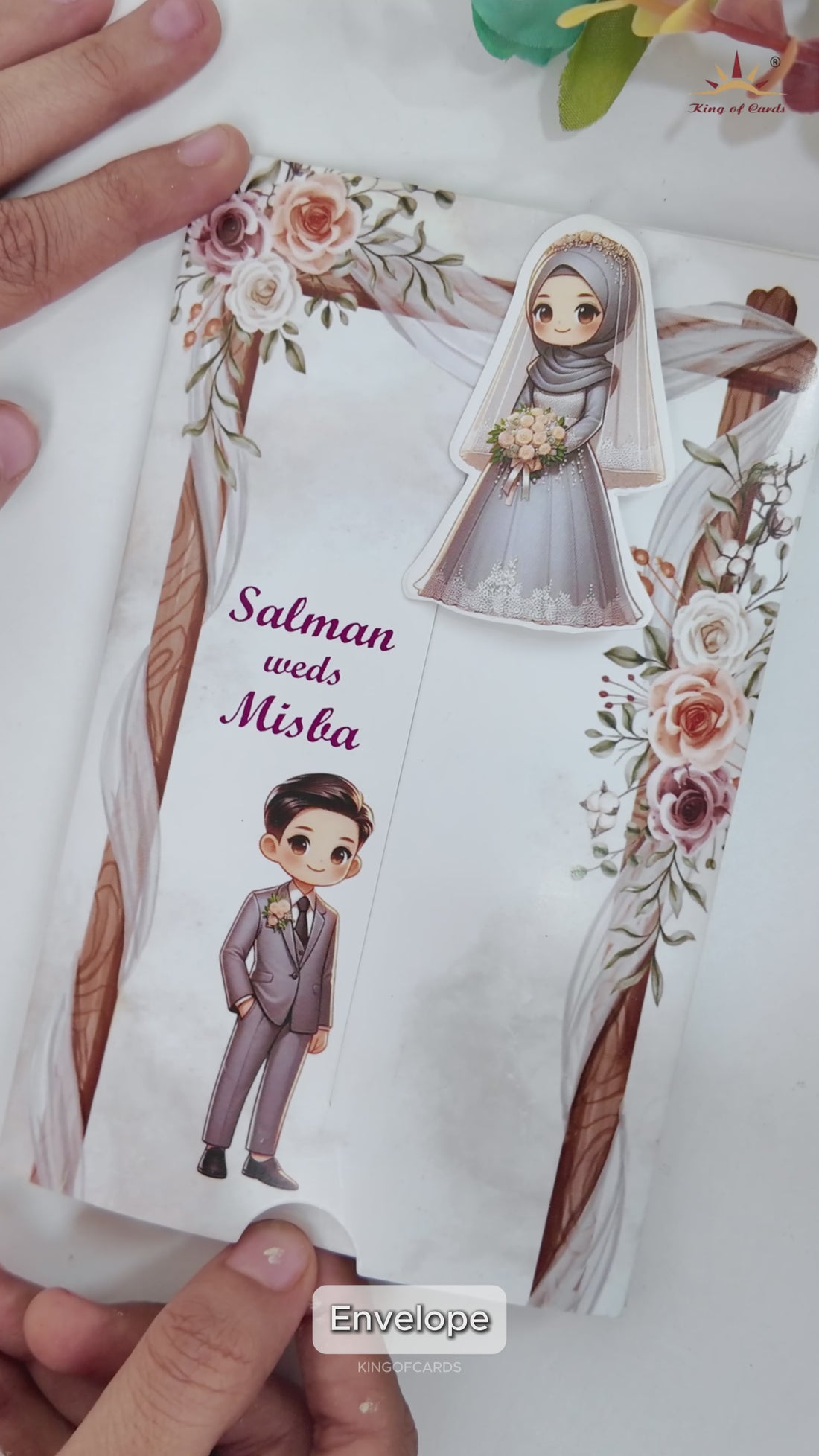 Floral Toran Couple Slide Invitation Card-KNKSP757