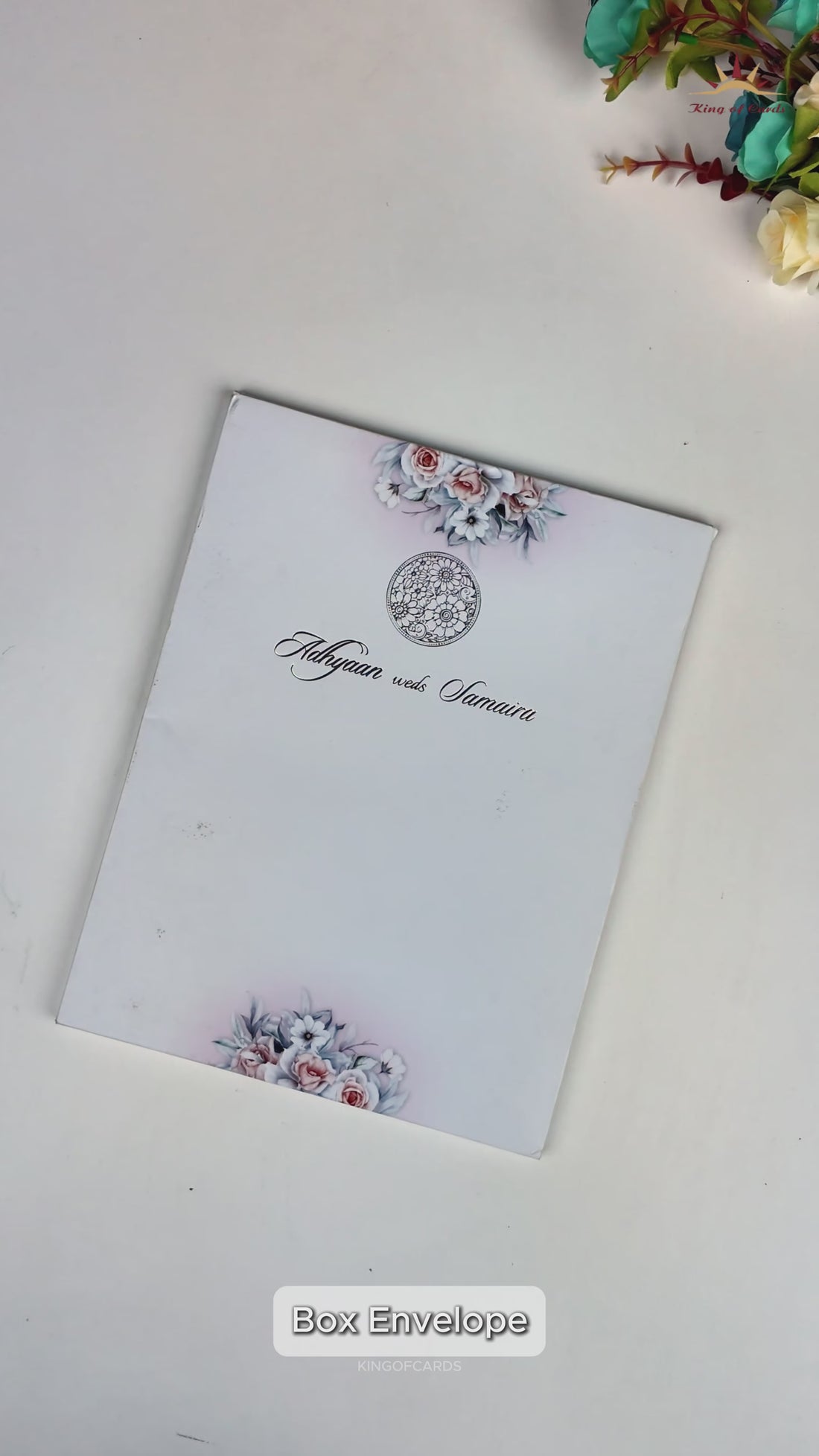 Lavender Padded Floral Wedding Card-KRC31050