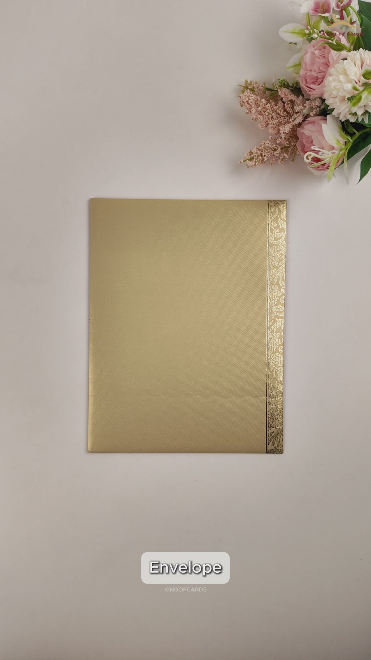 Gold Ganesha Wedding Card-KNKT5014