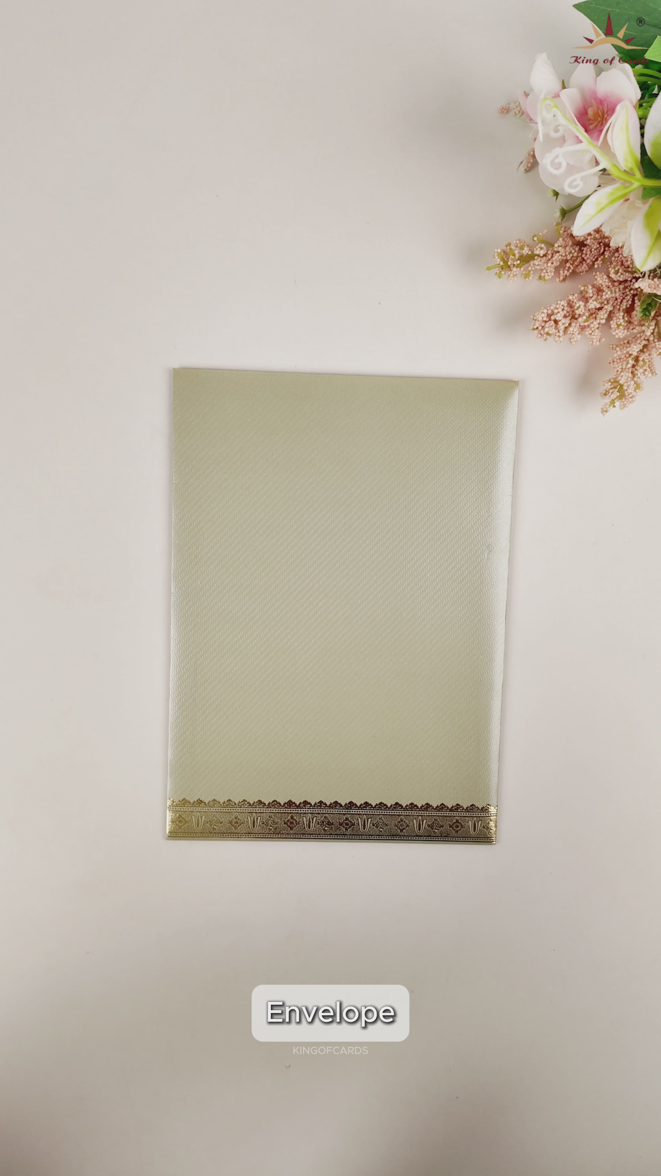 Green Floral Indian Wedding Card - KNKTGN022