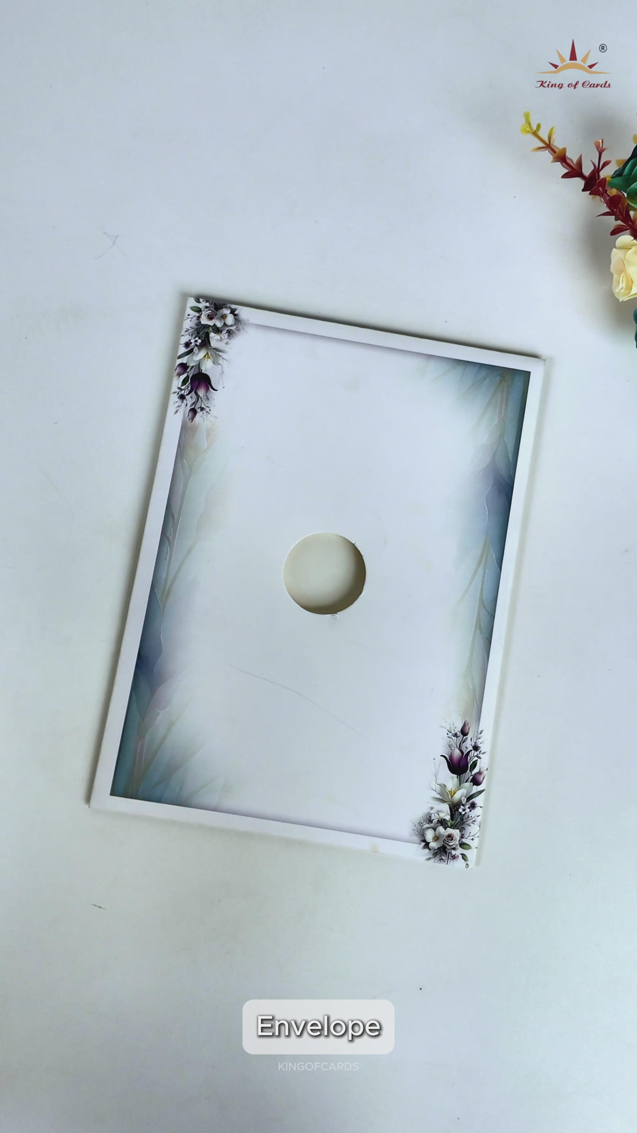 Grey Lavender Floral Wedding Card - KNAR2407