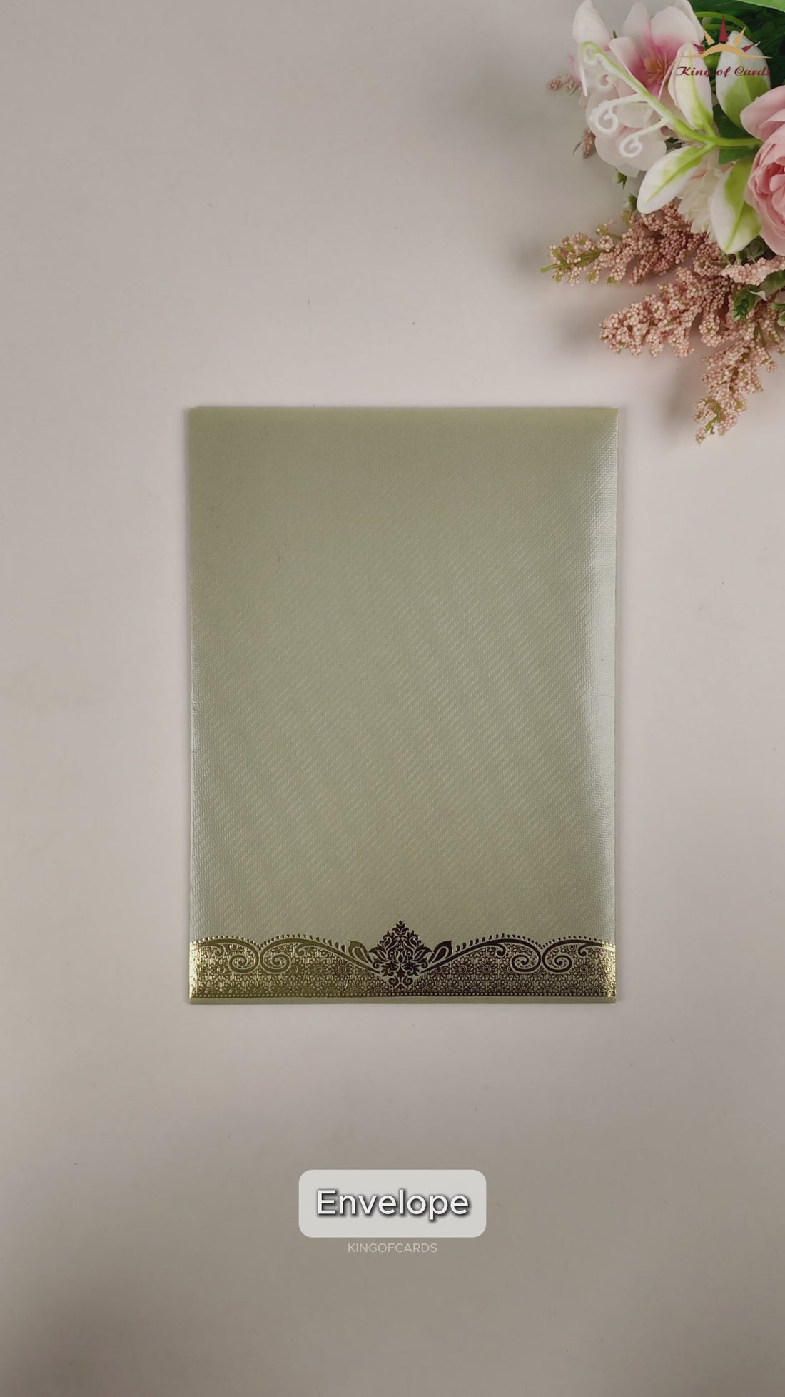 Green Ganesha Wedding Card - KNKTGN024