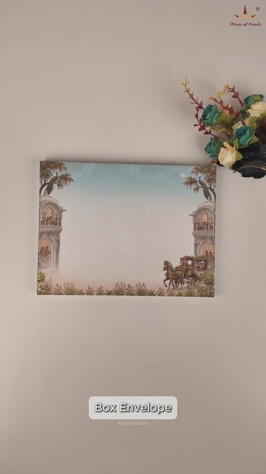 Grey Horse Chariot Luxury Invitation Box - KAA06010