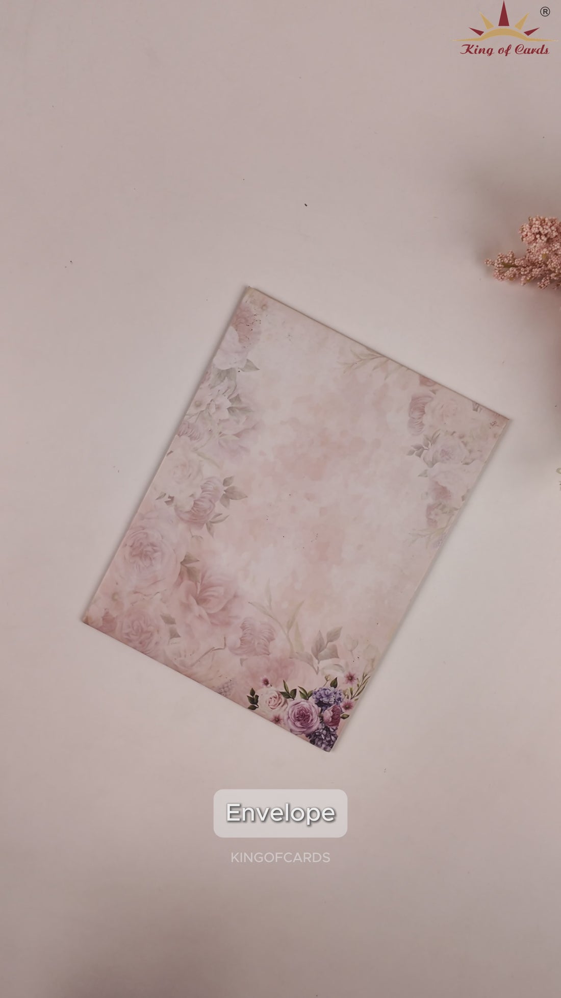 Pink Rose Floral Wedding Card - KNTY6804