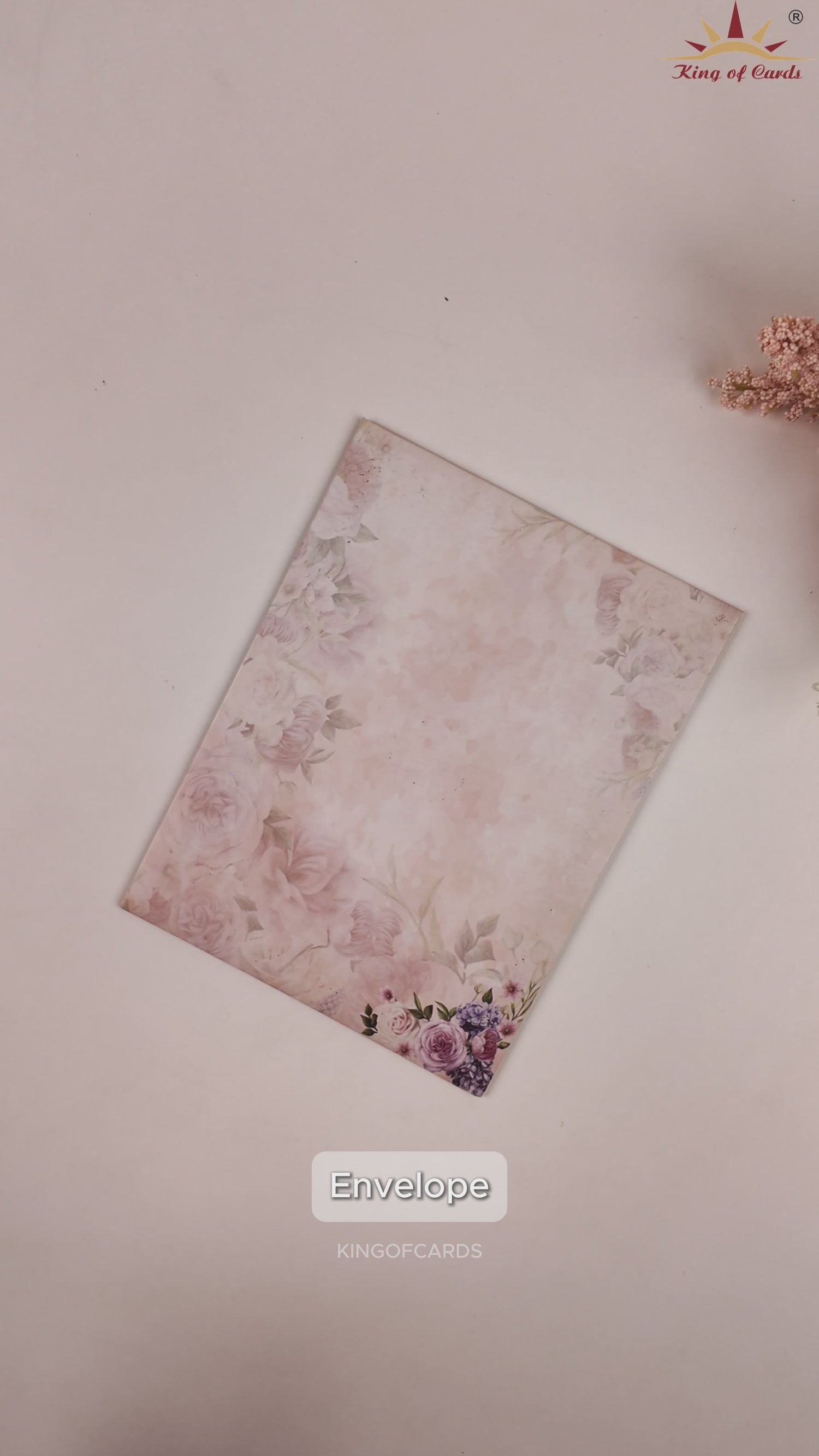 Pink Rose Floral Wedding Card - KNTY6804