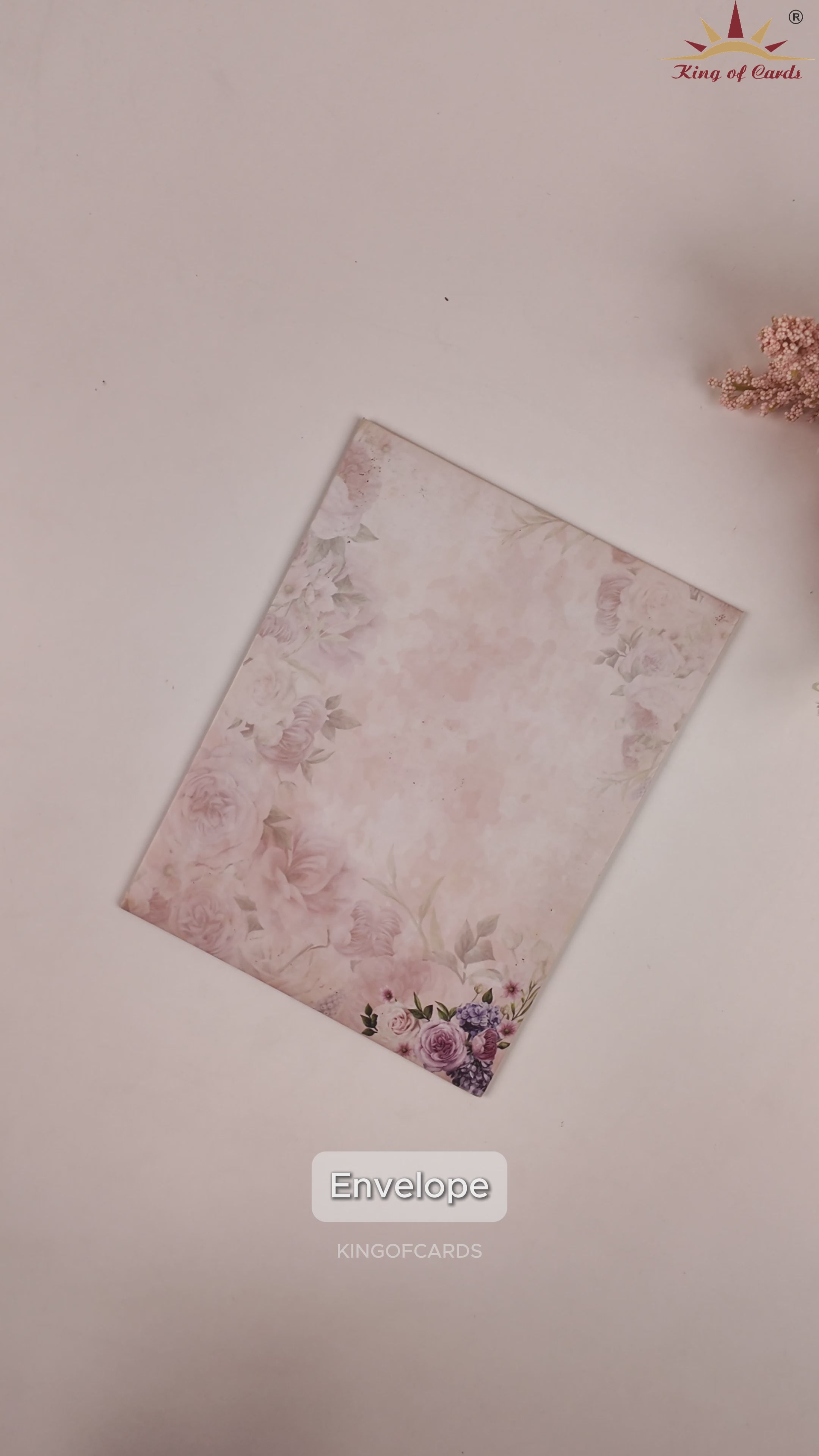 Pink Rose Floral Wedding Card - KNTY6804
