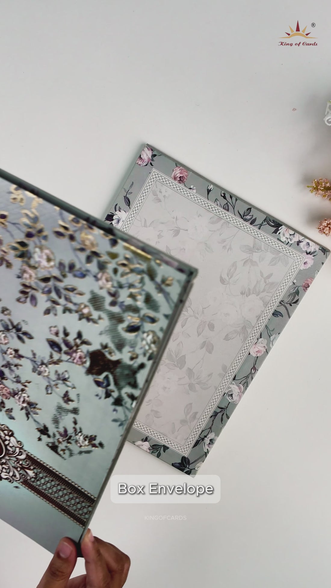 Grey Floral Invitation Card-KNKN6305