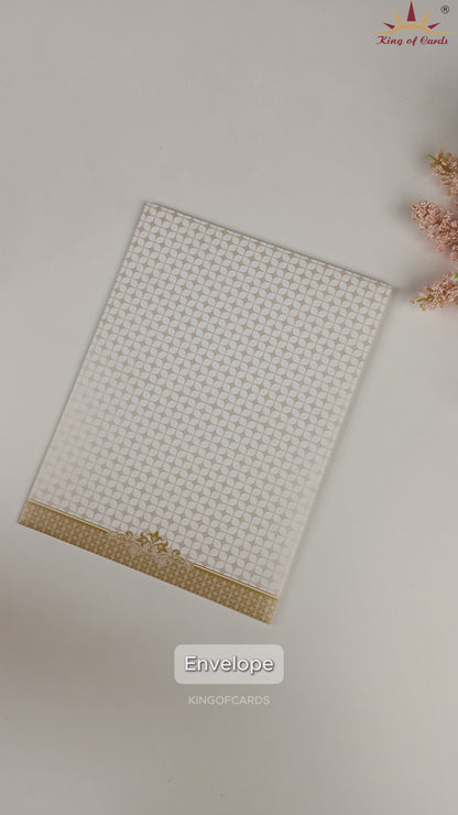 White Laser Cut Invitation Card-KNK7062W