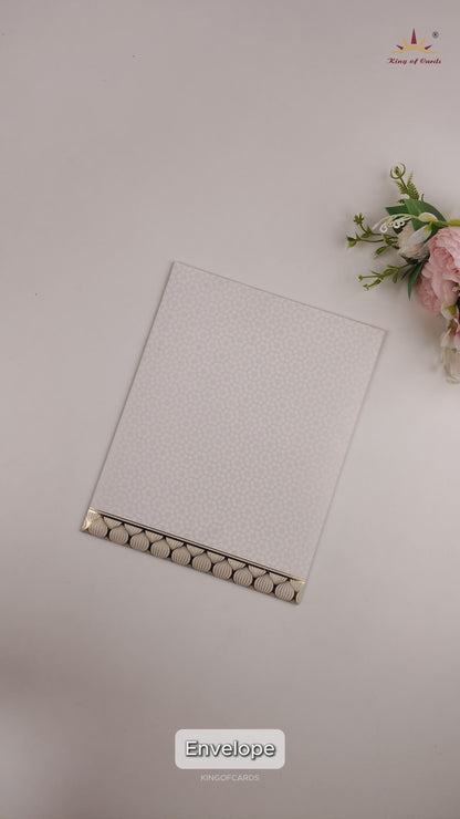 White Laser Cut Design Invitation Card - KNJS2076