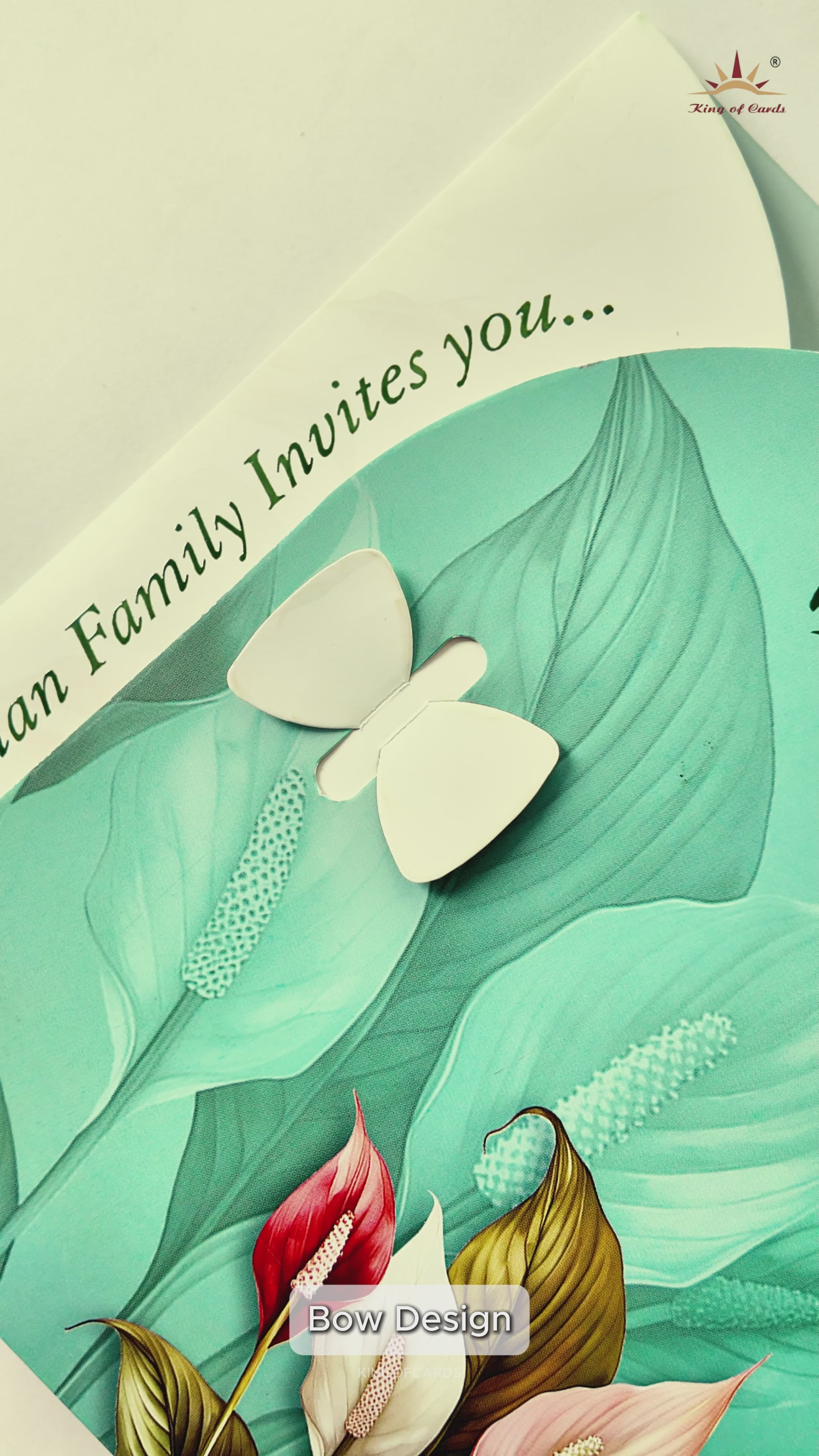 Green Floral Wedding Card - KNTH9613G