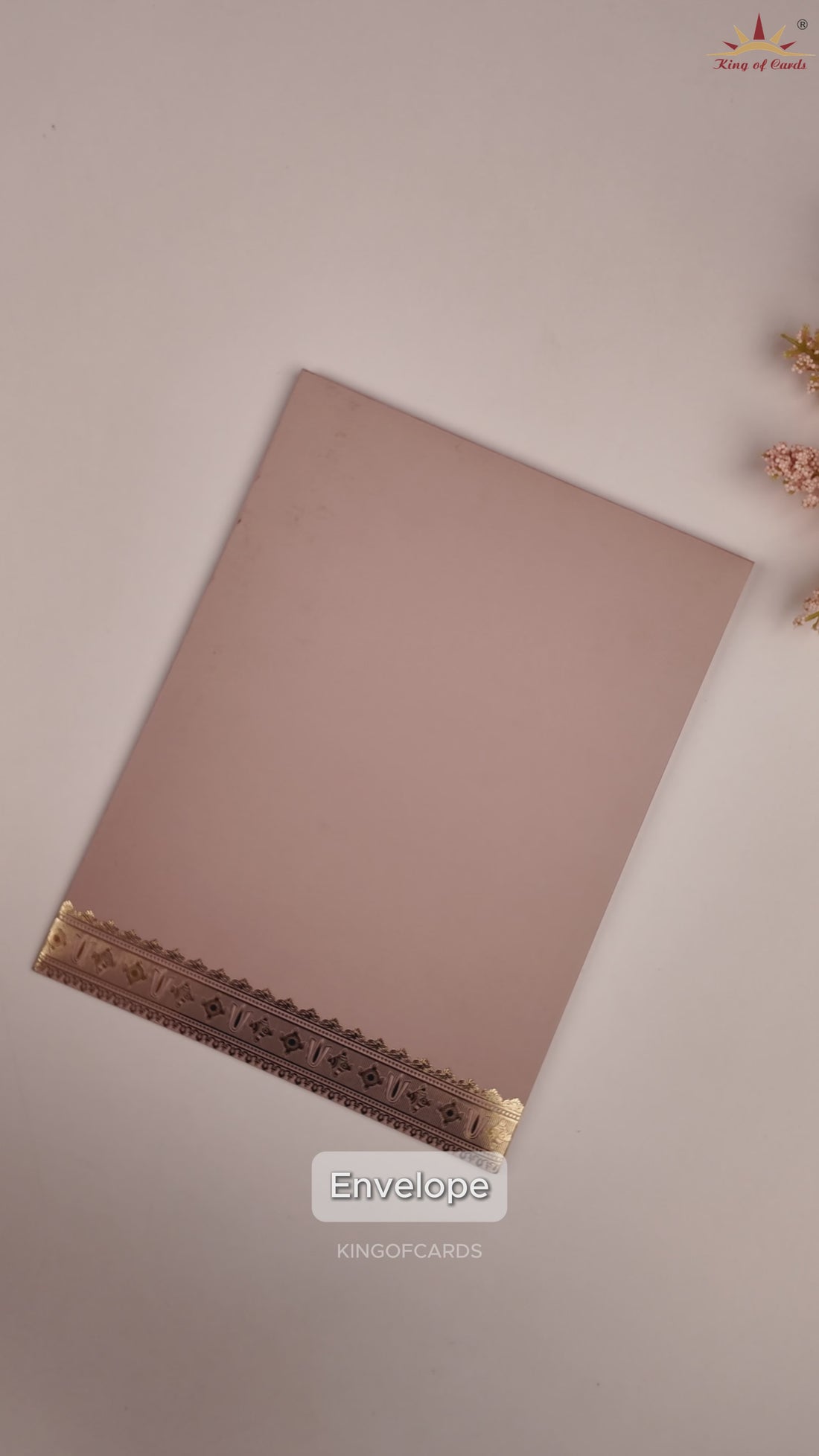 Pastel Pink Vaishnava Tilak Door Style Wedding Card - KNRR8708P