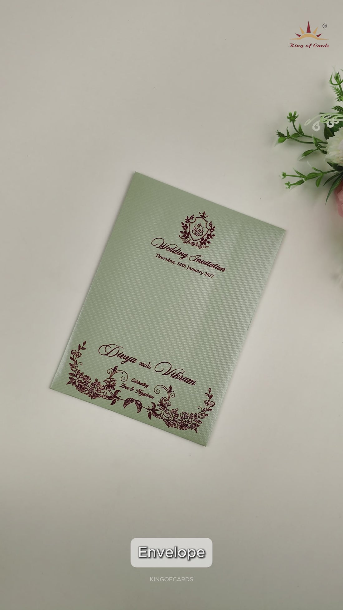 Pastel Green Single Sheet Invitation Card - KNKK551GN