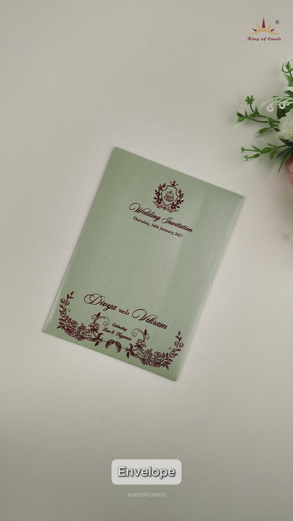 Pastel Green Single Sheet Invitation Card - KNKK551GN