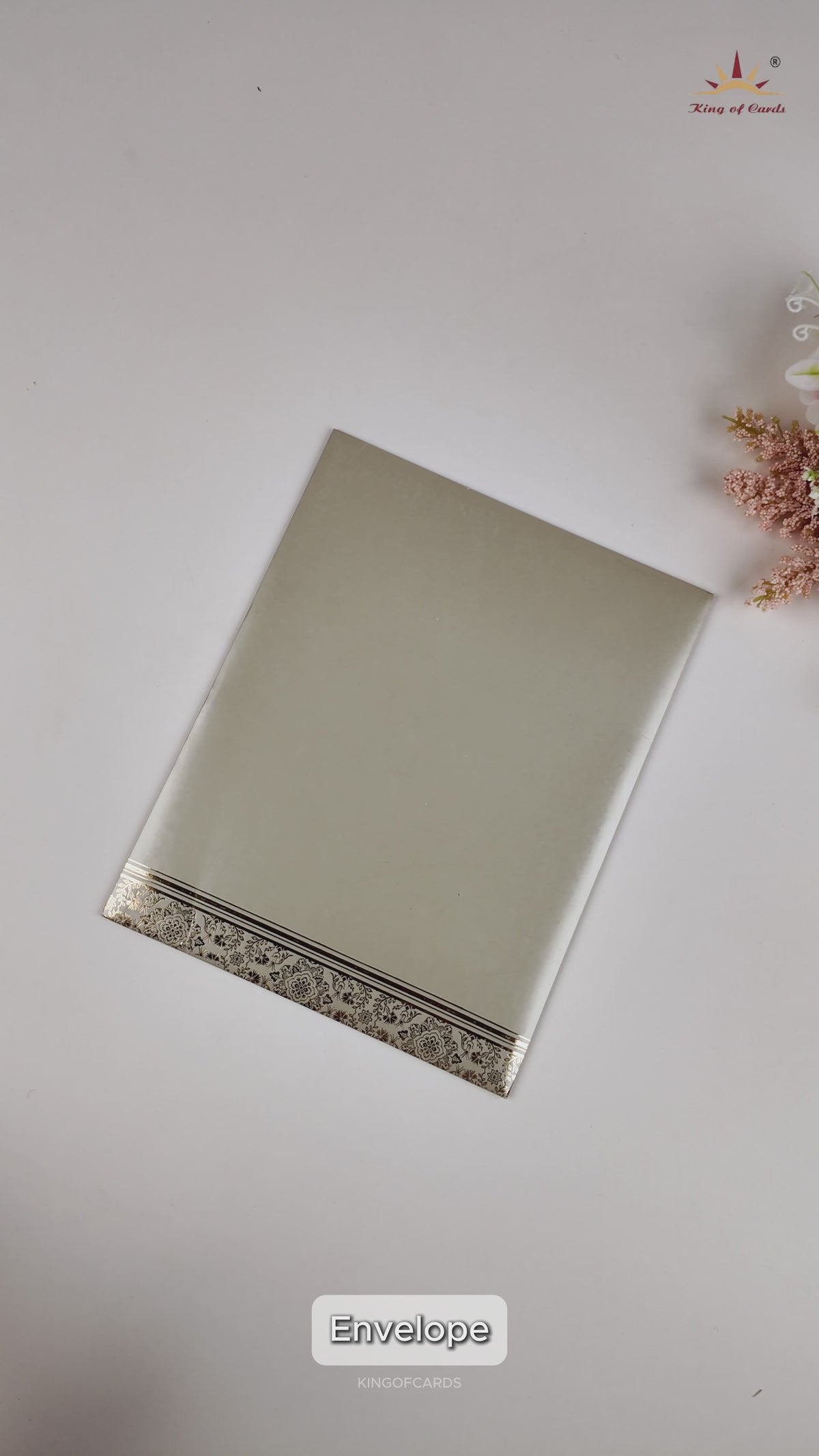 Green Laser Cut Floral Wedding Card - KNL1305G