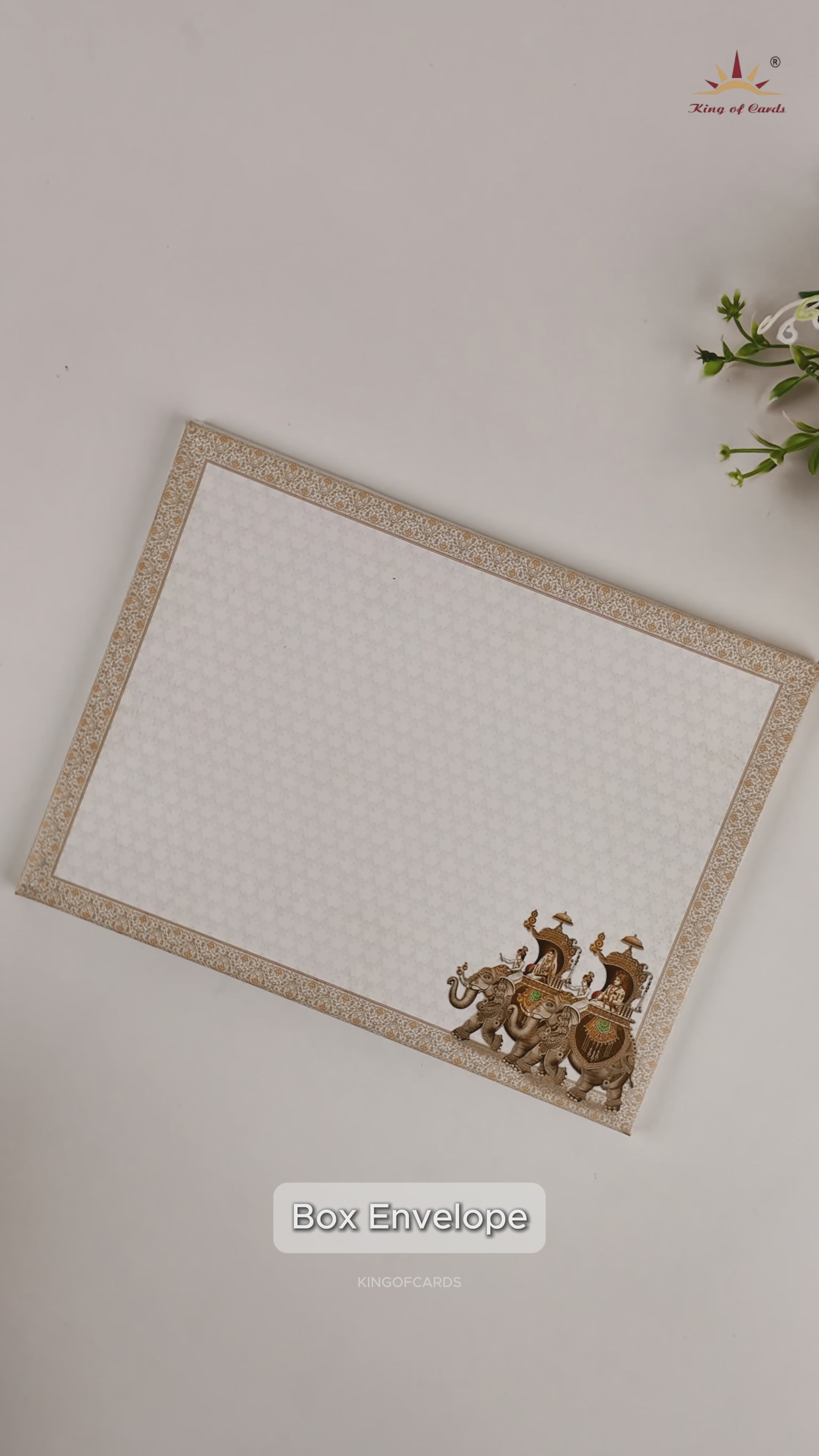 White Royal Baraat Door Style Wedding Card - KAA05420
