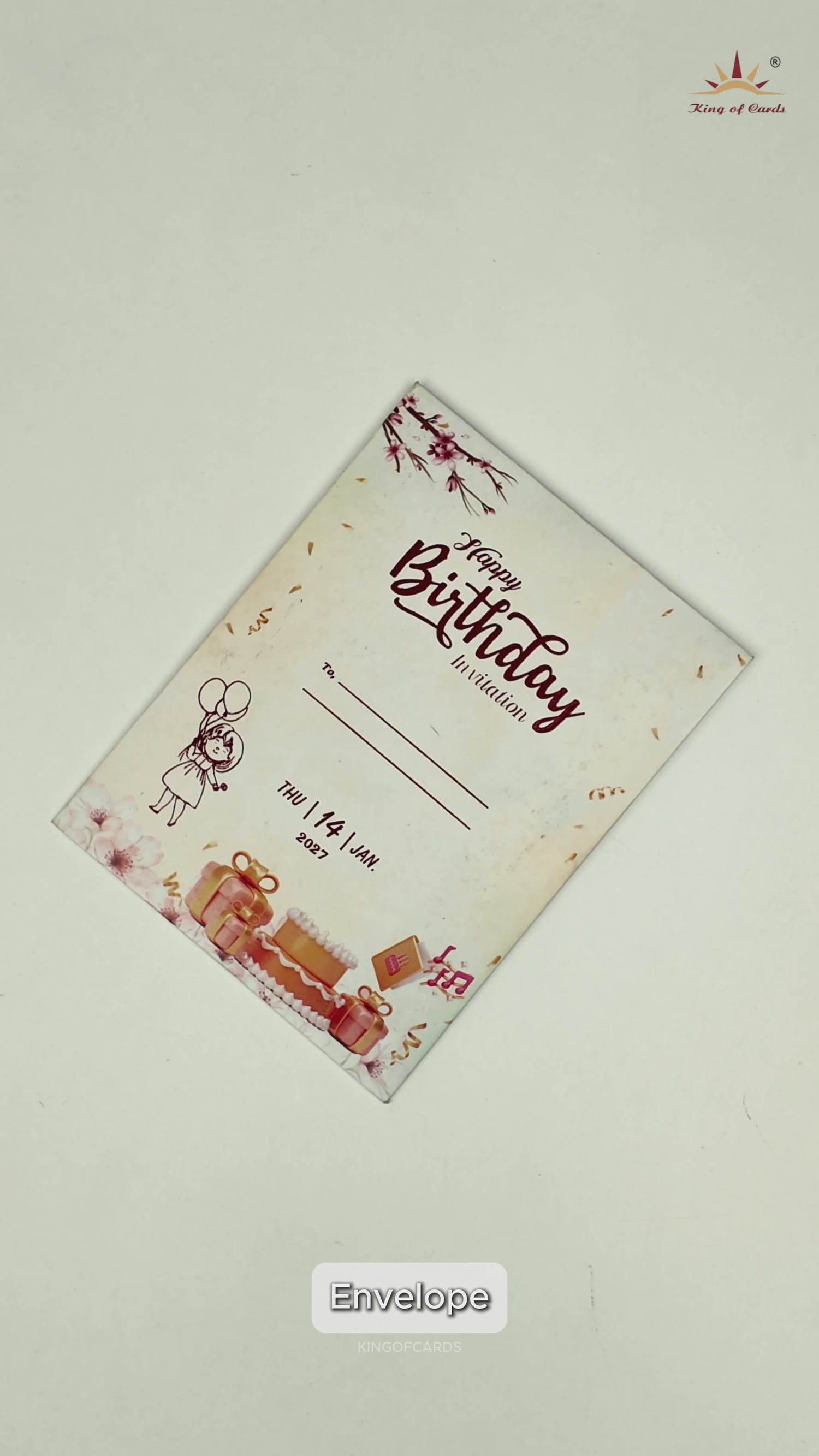 Cream Snow White Birthday Card-KNKRL118
