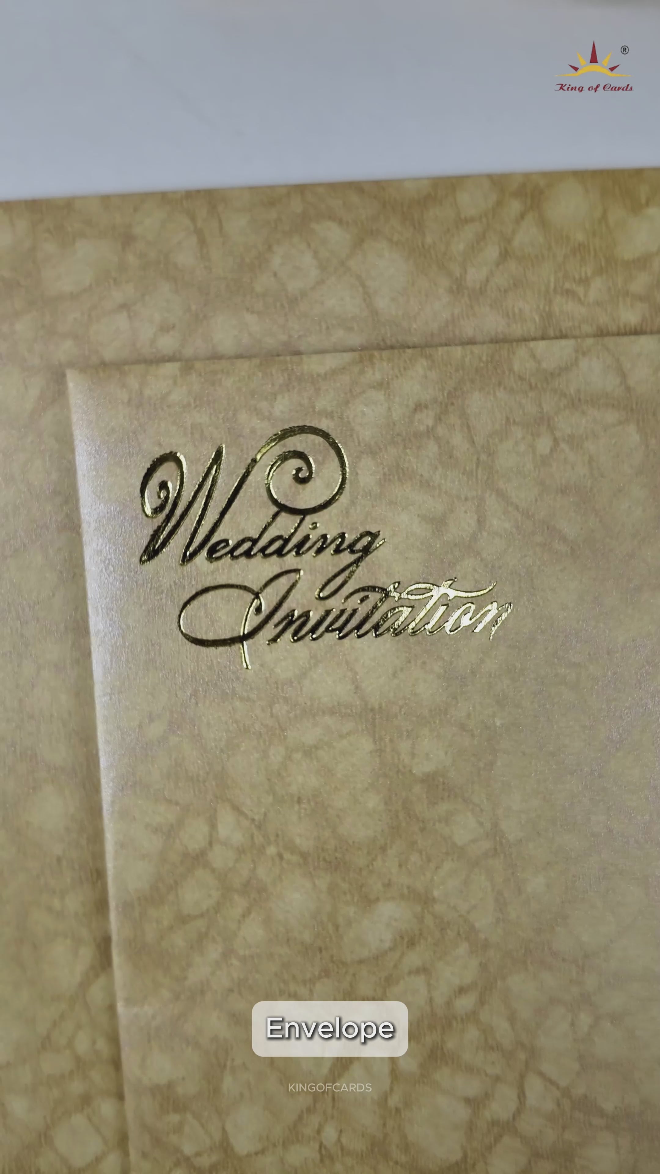 Metallic Gold Couple Wedding Card - KNKR035B