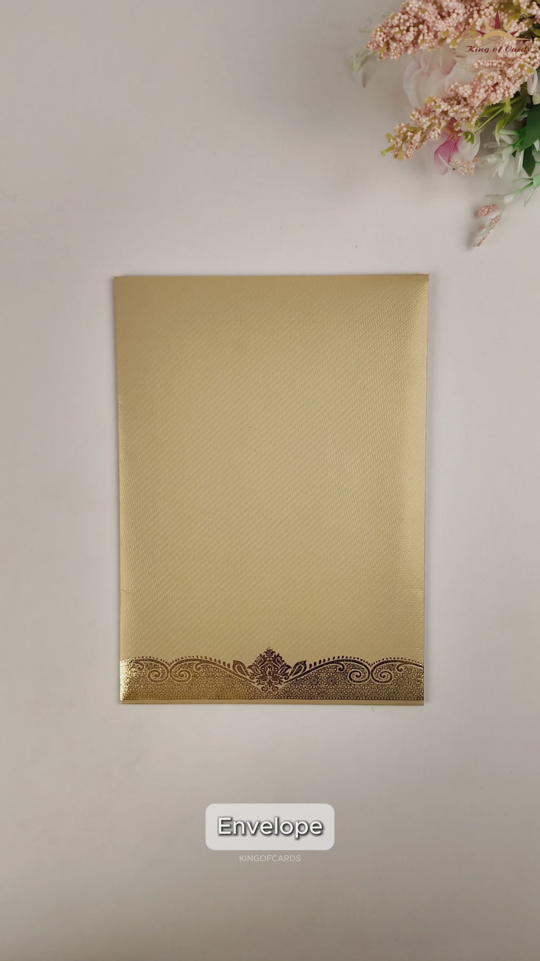 Gold Ganesha Wedding Invitation Card-KNKTG024