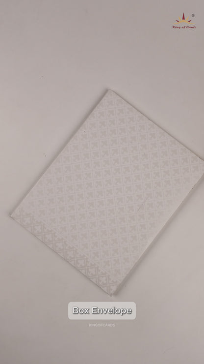 White Laser Cut Box Invitation Card - KNK4104W