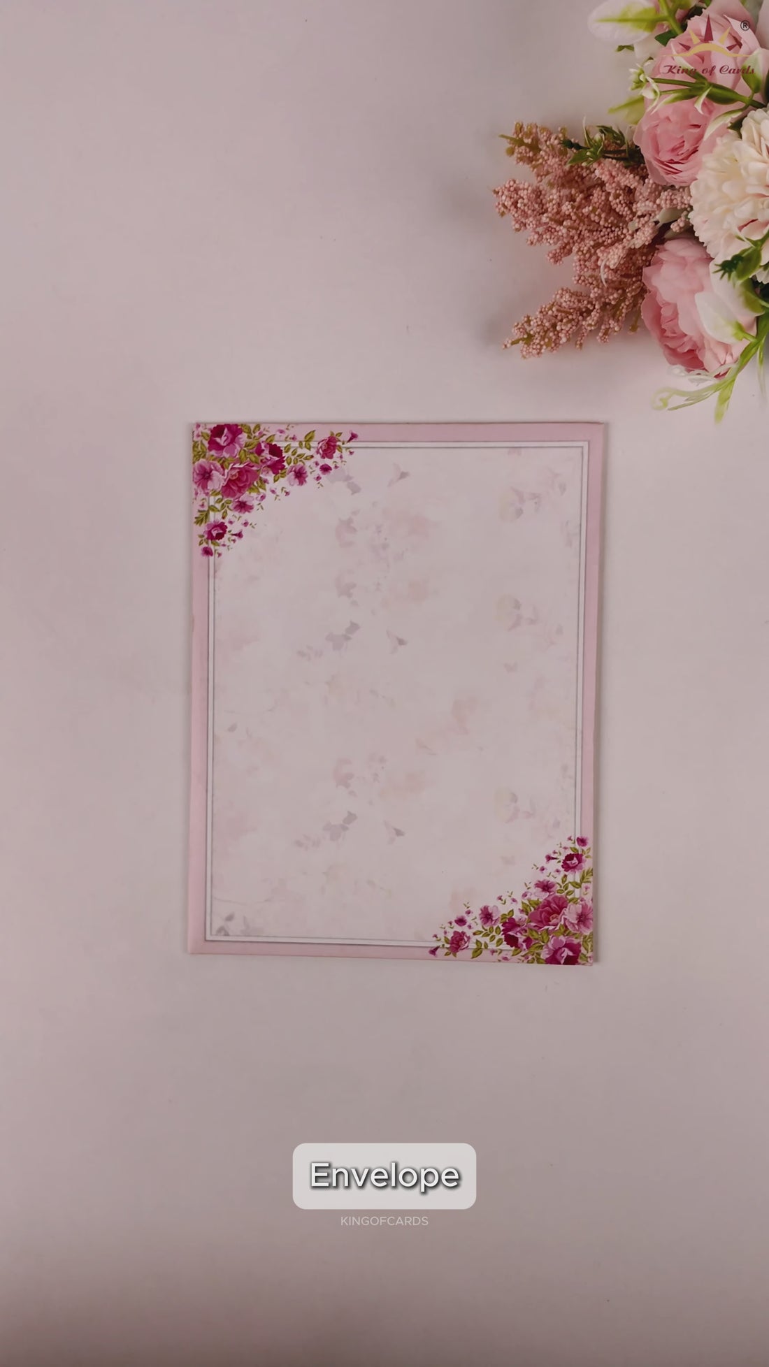 Pink Floral Wedding Card - KNKC4032