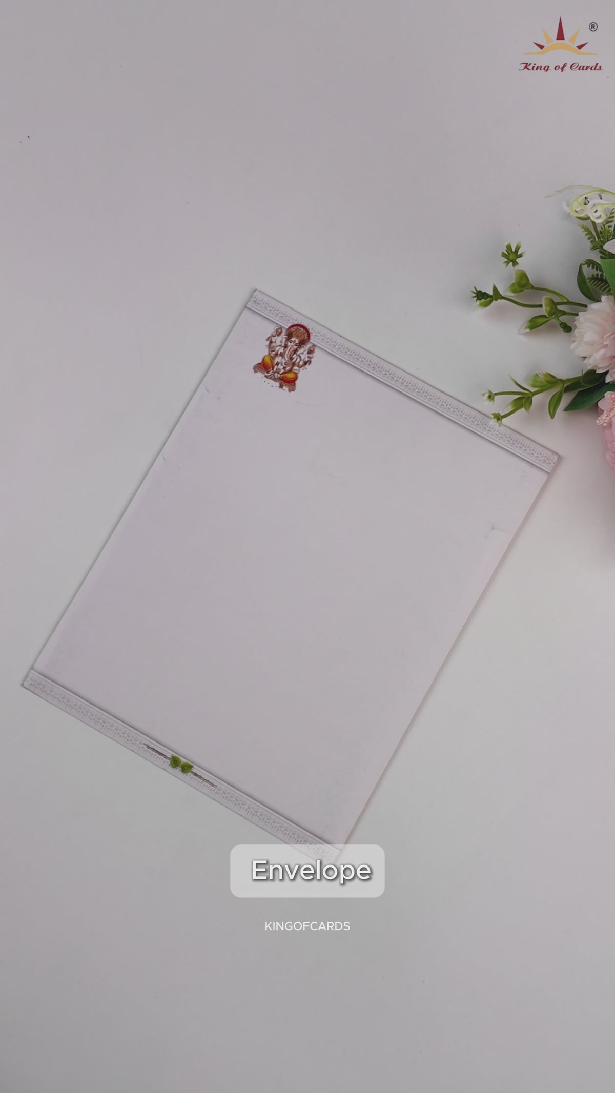 White Ganesha Royal Baraat Wedding Card - KNK1292