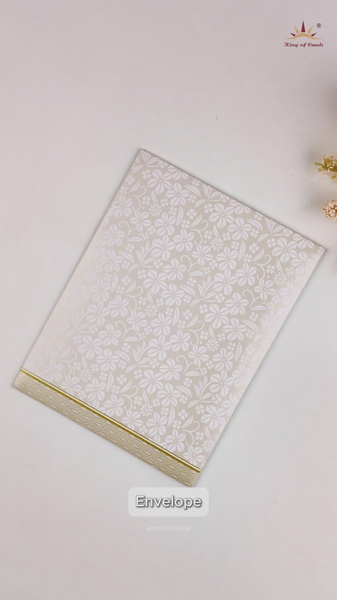White Embossed Ganesha Invitation Card-KNK7061W