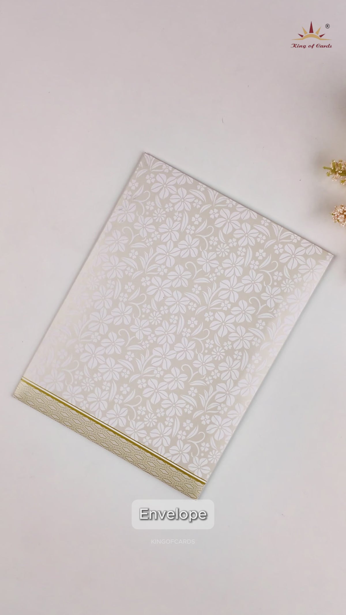 White Embossed Ganesha Invitation Card-KNK7061W