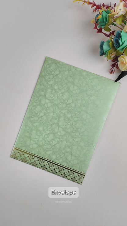 Green Door Style Wedding Card-KNKR040N